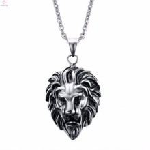 Tête de lion tête de mort collier en acier inoxydable bijoux pendentif